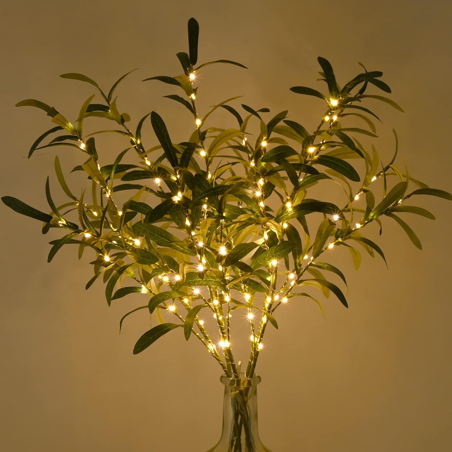 Home Decor Lighting Tree - Olive Branches for Vases Lights Lighted