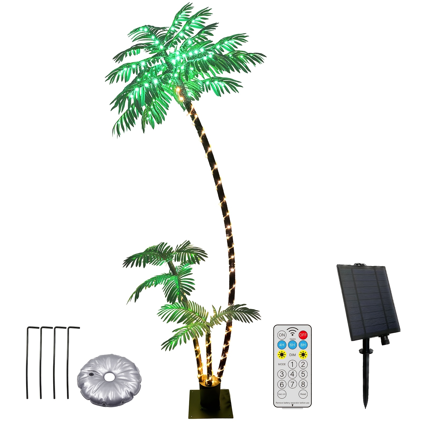 Home Decor Lighting Tree - 7ft Solar Lighted Artificial Palm Tree
