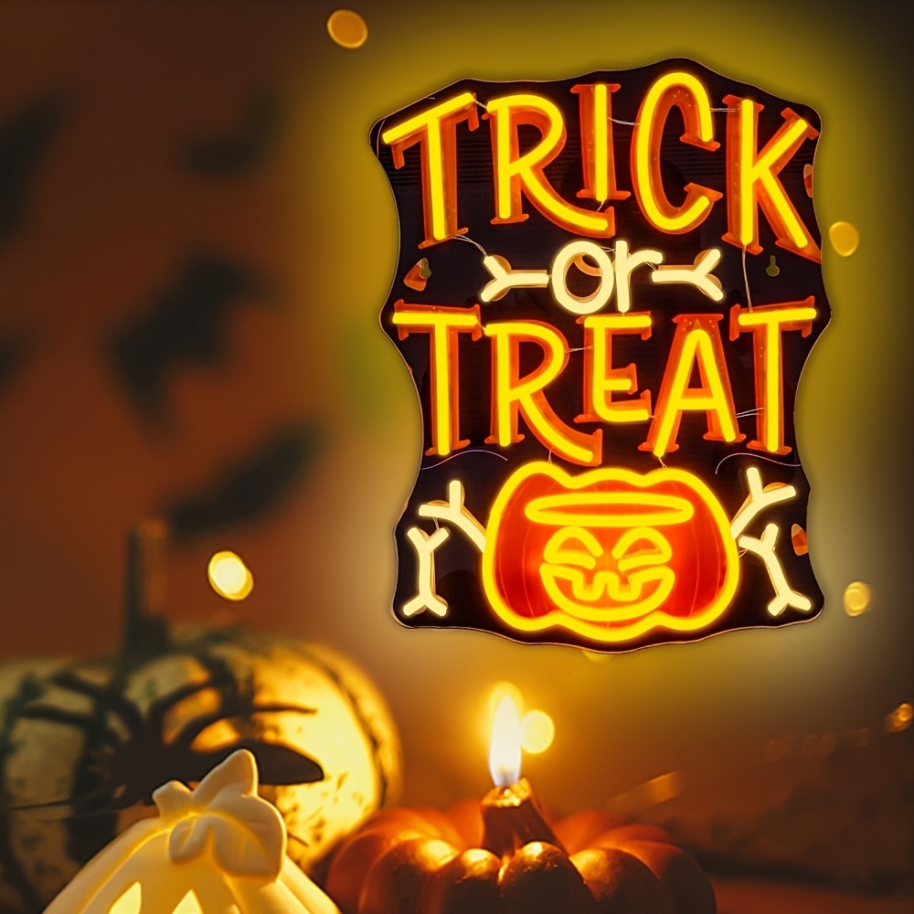 Home Decor Lighting Tricks - Trick or Treat Halloween Neon Light