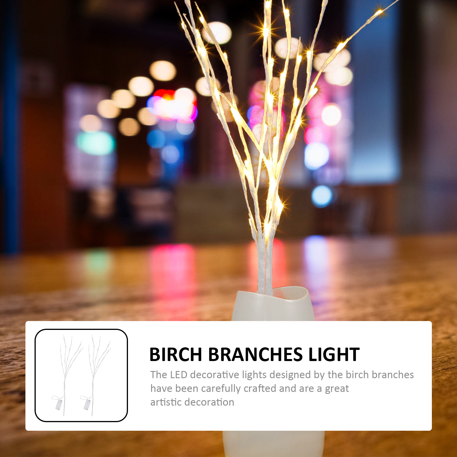Home Decor Lighting Tree - 2Pcs Tree Branch Lights LED Decorative