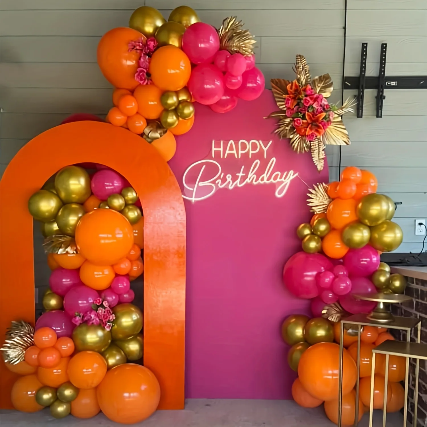 Orange Lighting Decor - 129pcs Bohemian Balloon Arch Decorations Pink