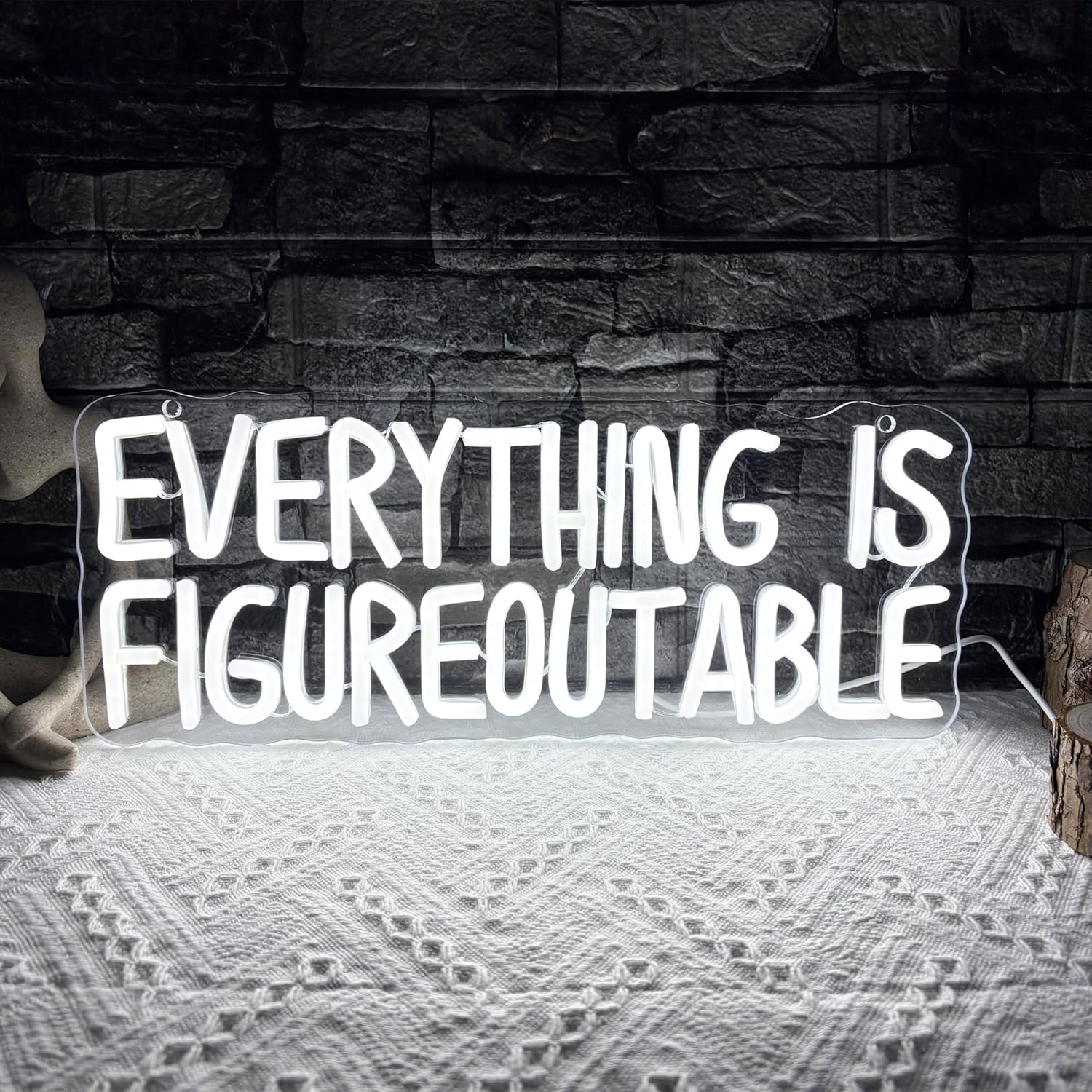 Decor Lighting Opening Hours - Mutank Everything is Figureoutable Neon Sign,