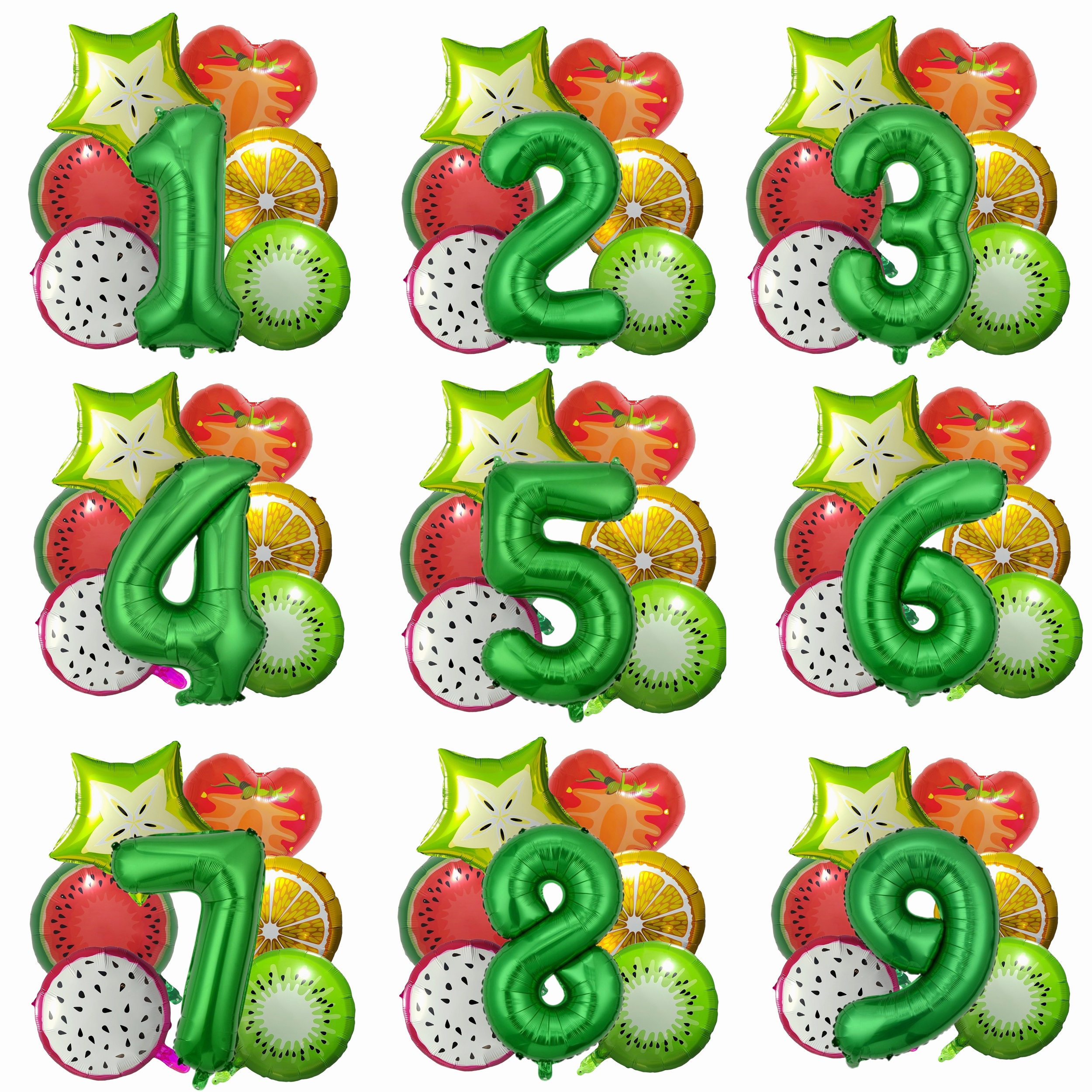 Orange Lighting Decor - 7PCS Summer Fruit Themed Strawberry Pitaya