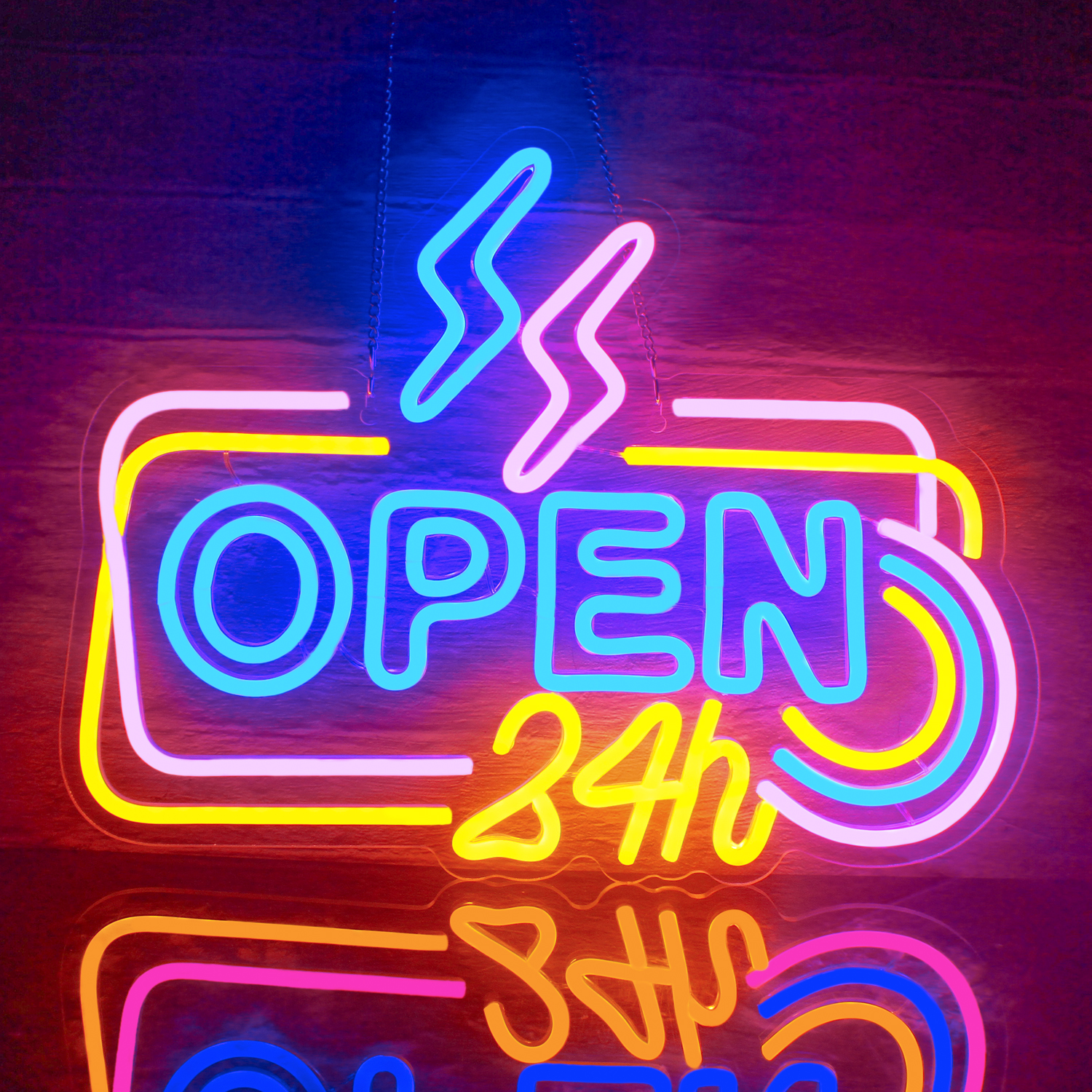 Decor Lighting Opening Hours - Open 24 Hours Neon Led Sign