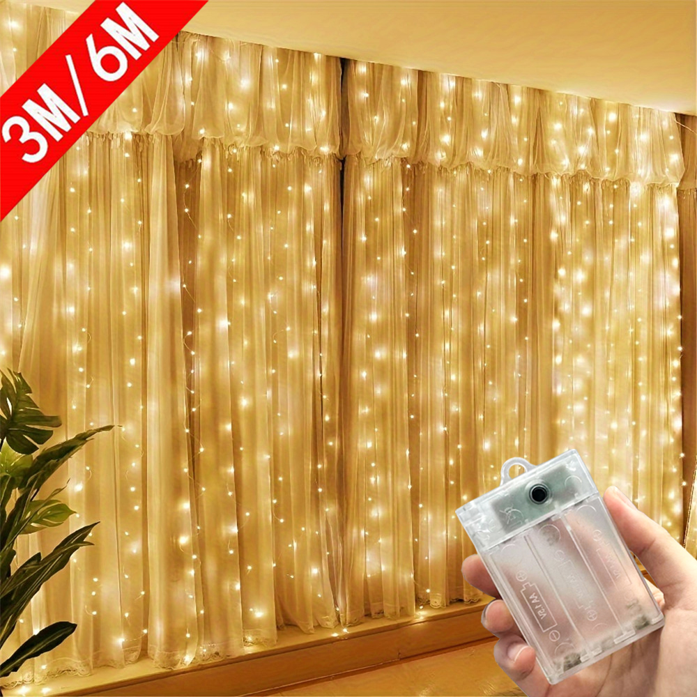 Fairy Light Curtain - 3/6M Battery Power LED Curtain String