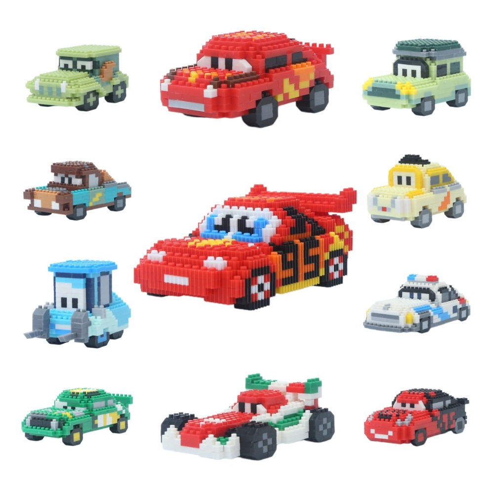 Lighting Mcqueen Birthday Decor - Disney Building Block DIY Puzzle Toy