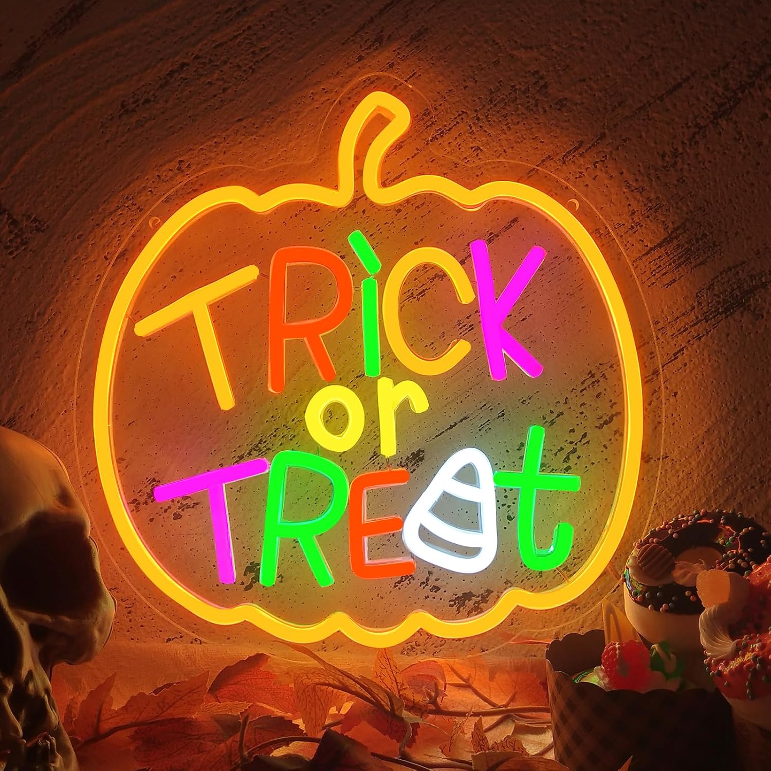 Trick or Treat Neon Sign with  – Home Decor Lighting Tricks recenzja i cena