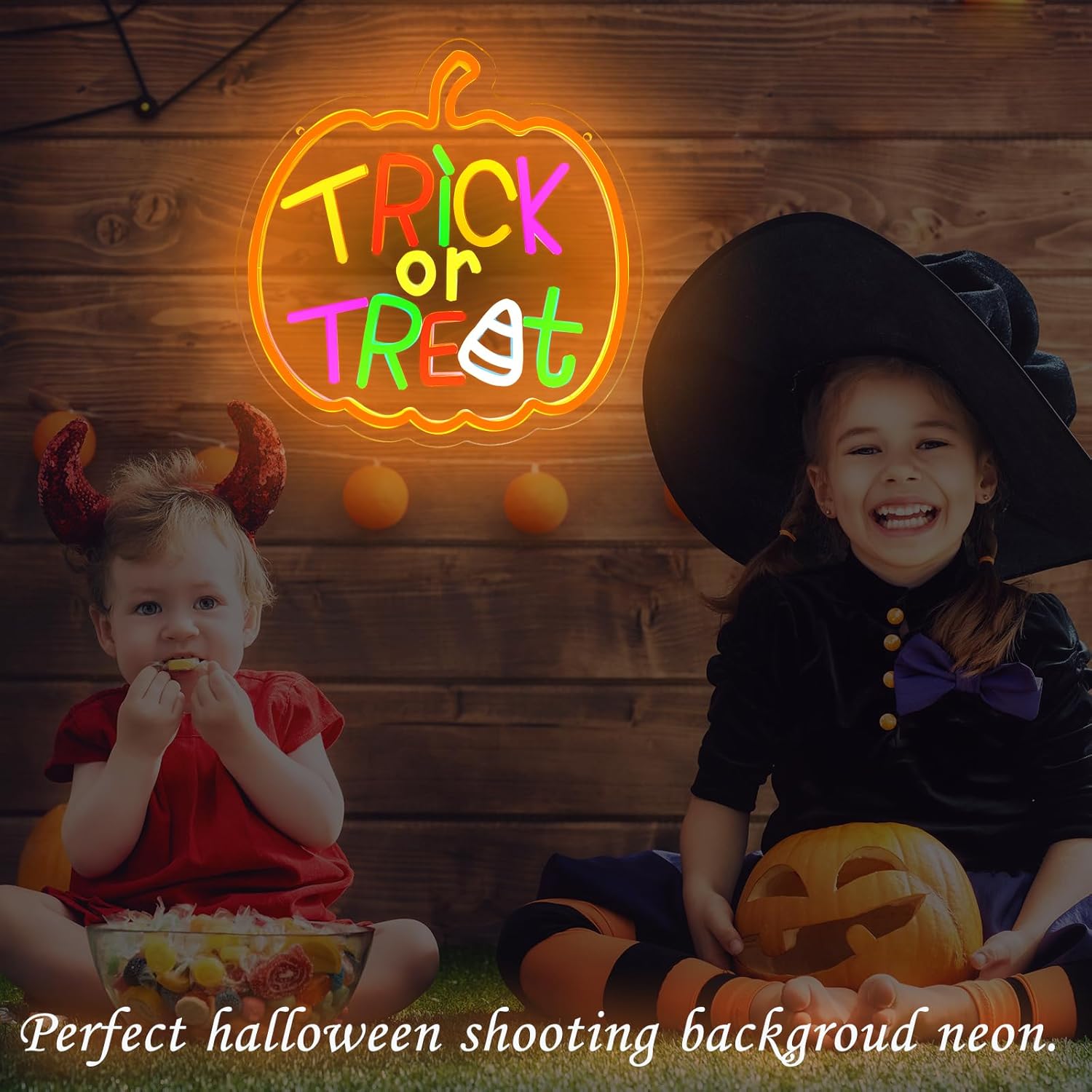 Trick or Treat Neon Sign with  – Home Decor Lighting Tricks recenzja i cena