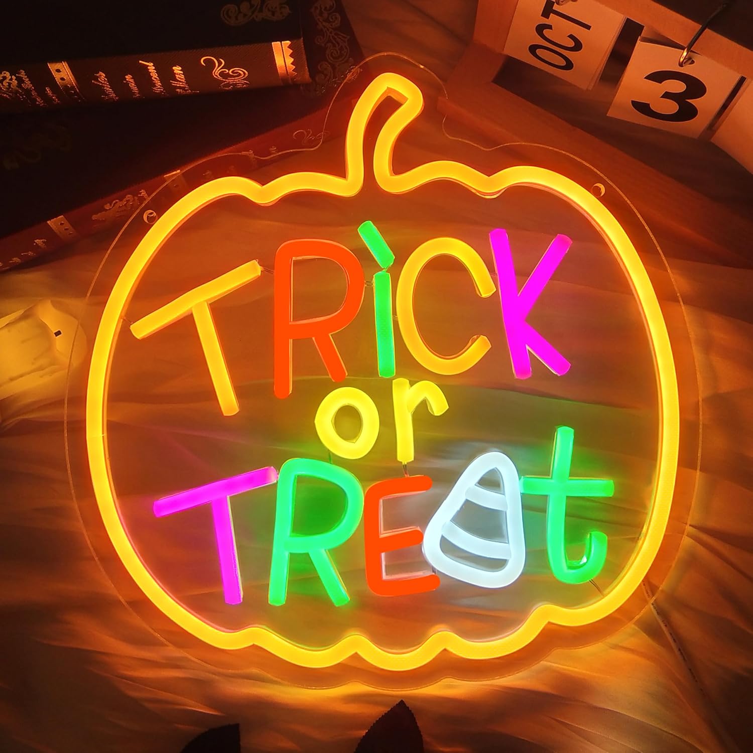 Trick or Treat Neon Sign with  – Home Decor Lighting Tricks recenzja i cena