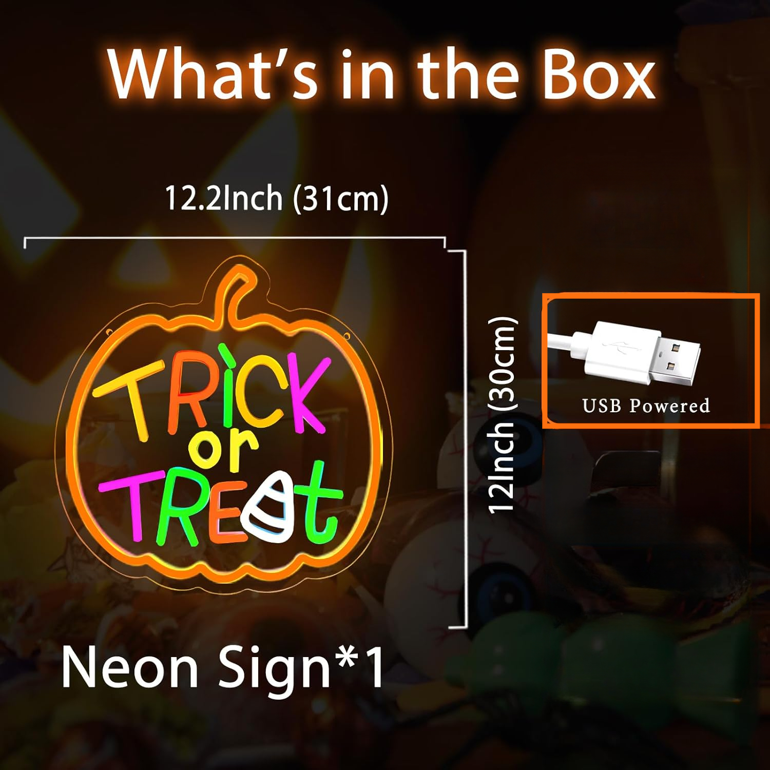 Trick or Treat Neon Sign with  – Home Decor Lighting Tricks recenzja i cena