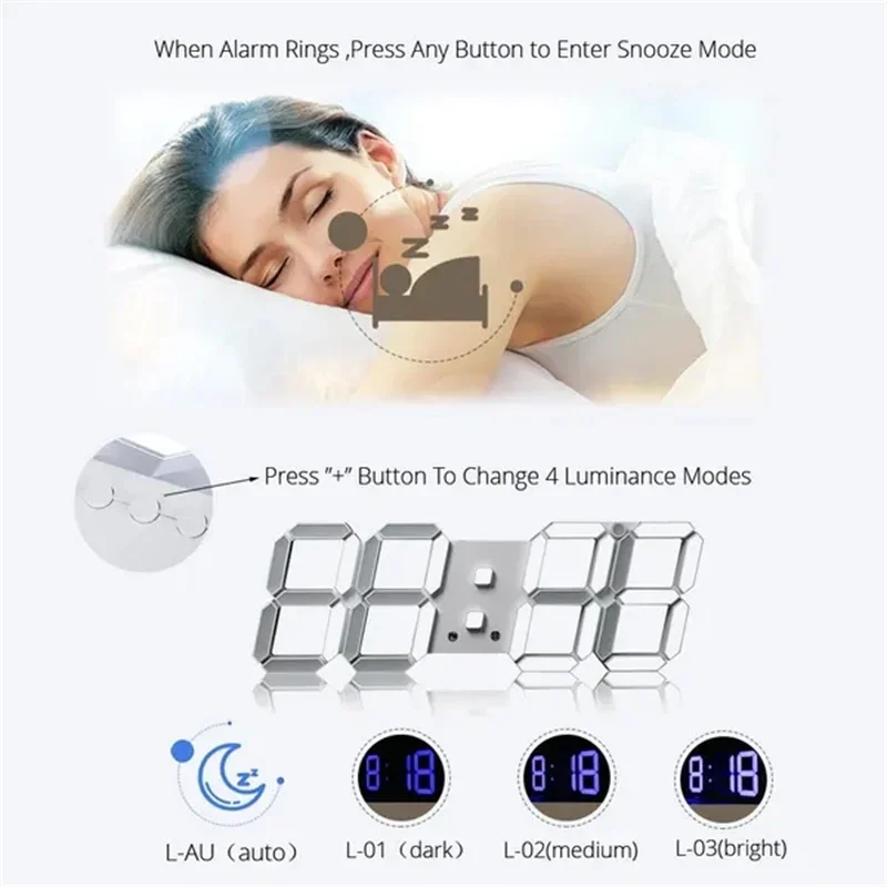 Decoration for Bedroom 3D Digi – Lighting Home Decor Wall Clocks recenzja i cena