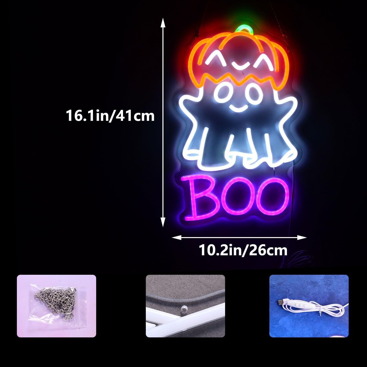 Cute Ghost Pumpkin Hat BOO LED – Home Decor Lighting Tricks recenzja i cena