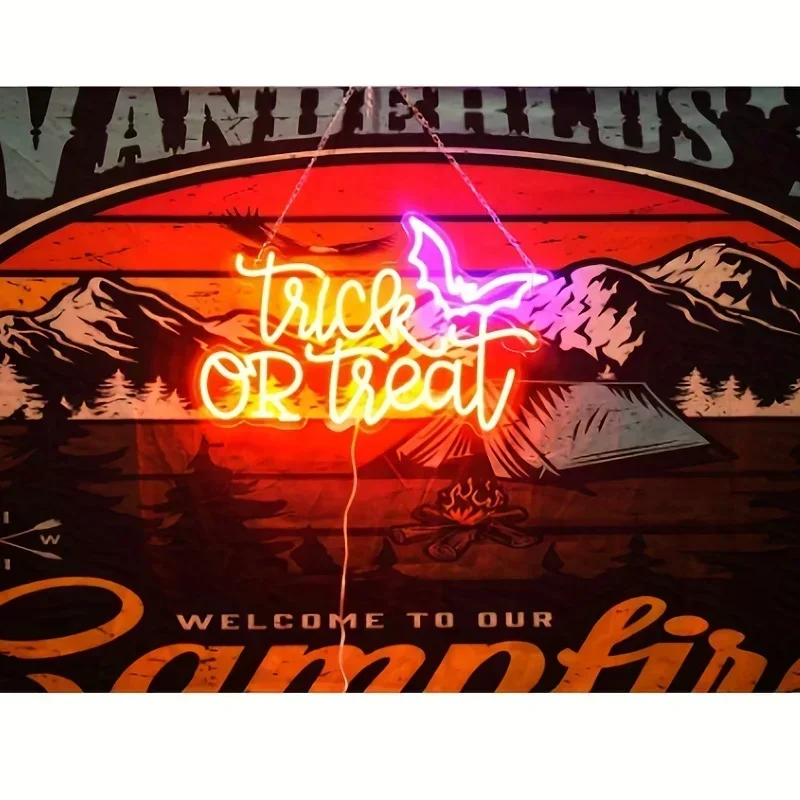 Trick or Treat Neon Sign Light – Home Decor Lighting Tricks recenzja i cena