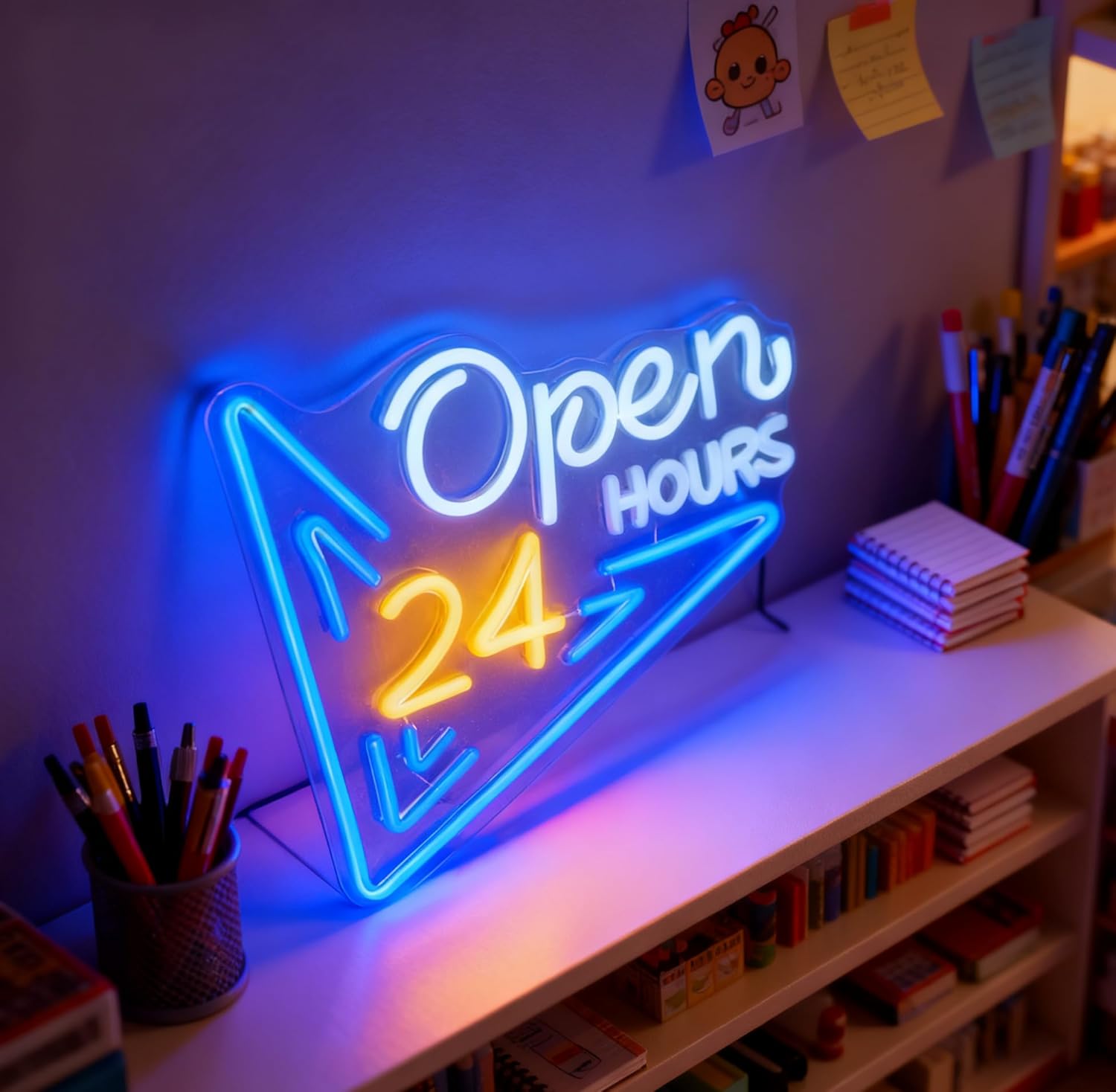  24 Hours Open Neon Sign USB  – Decor Lighting Opening Hours recenzja i cena