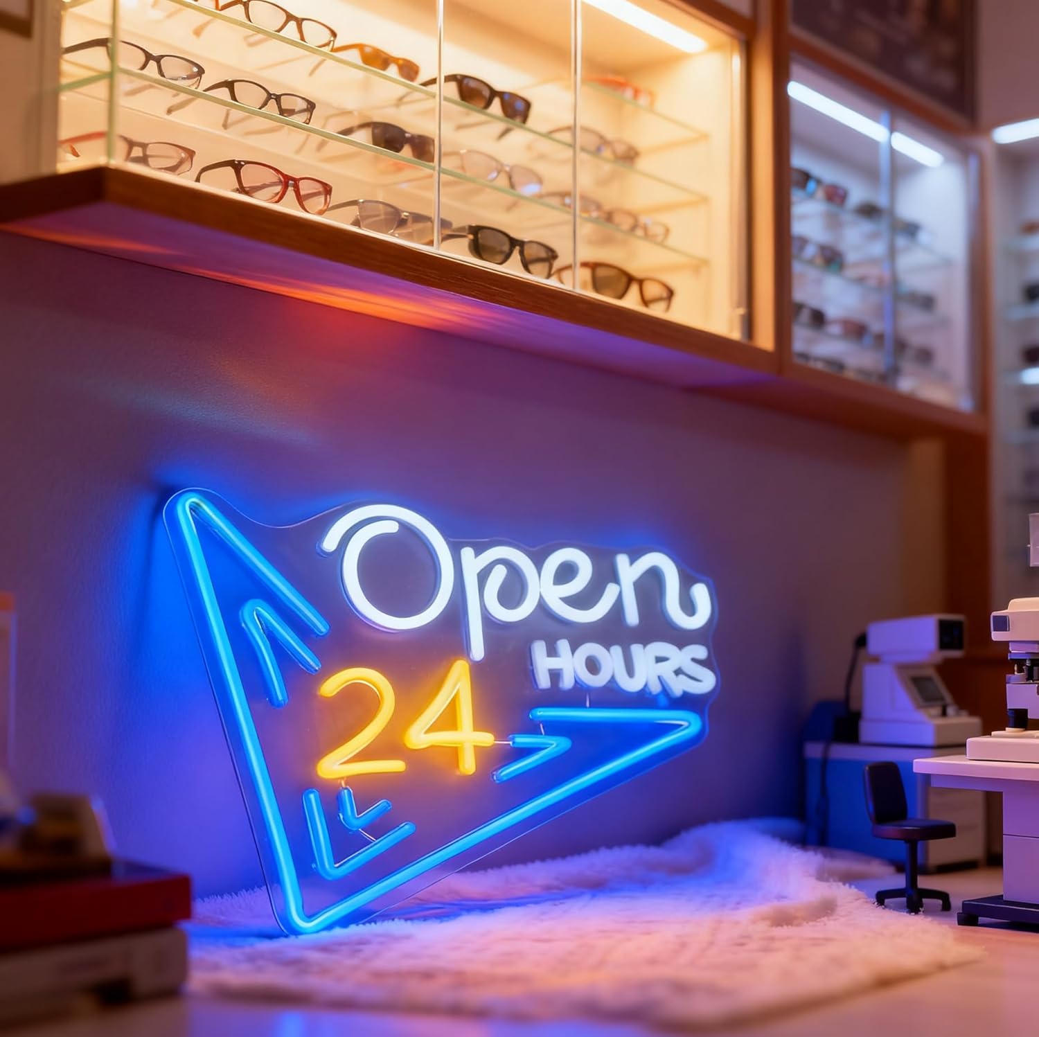  24 Hours Open Neon Sign USB  – Decor Lighting Opening Hours recenzja i cena