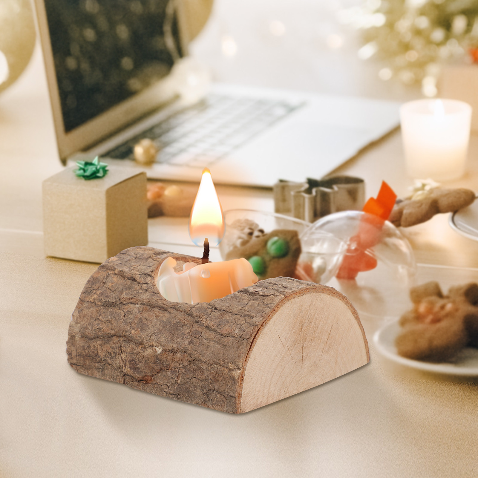 2Pcs Tree Bark Wood Holder Sol – Home Decor Lighting Tree recenzja i cena