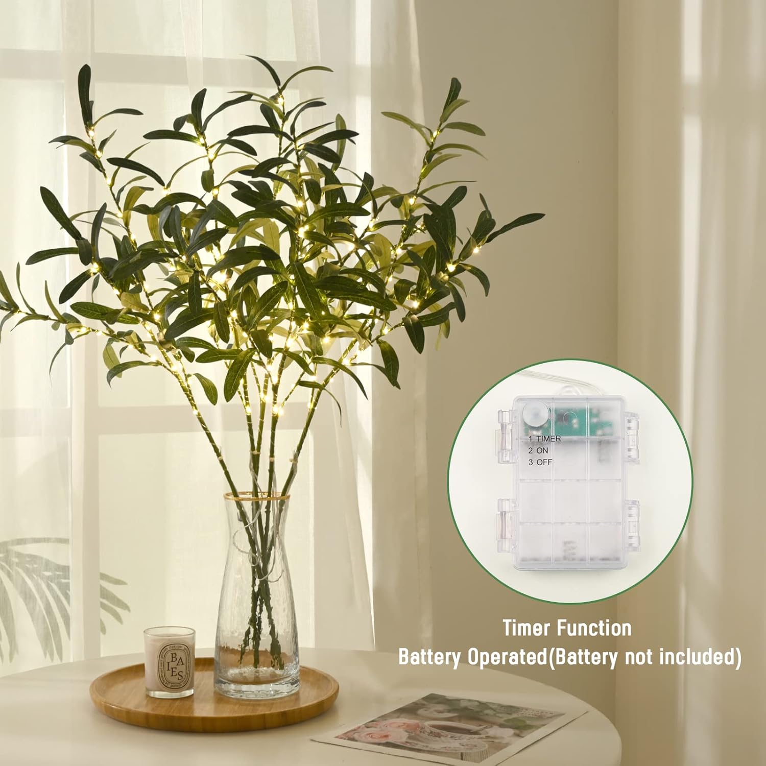 Olive Branches for Vases Light – Home Decor Lighting Tree recenzja i cena