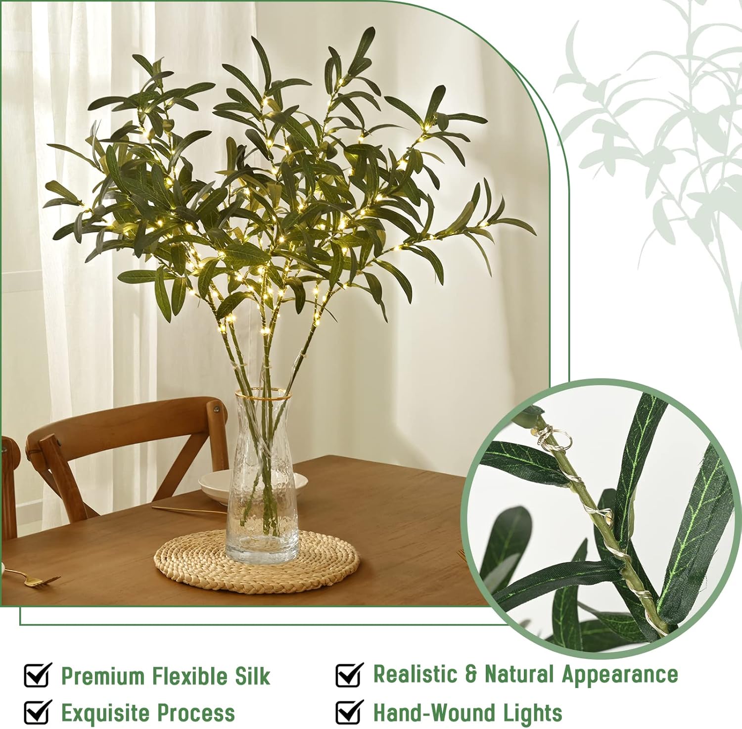 Olive Branches for Vases Light – Home Decor Lighting Tree recenzja i cena