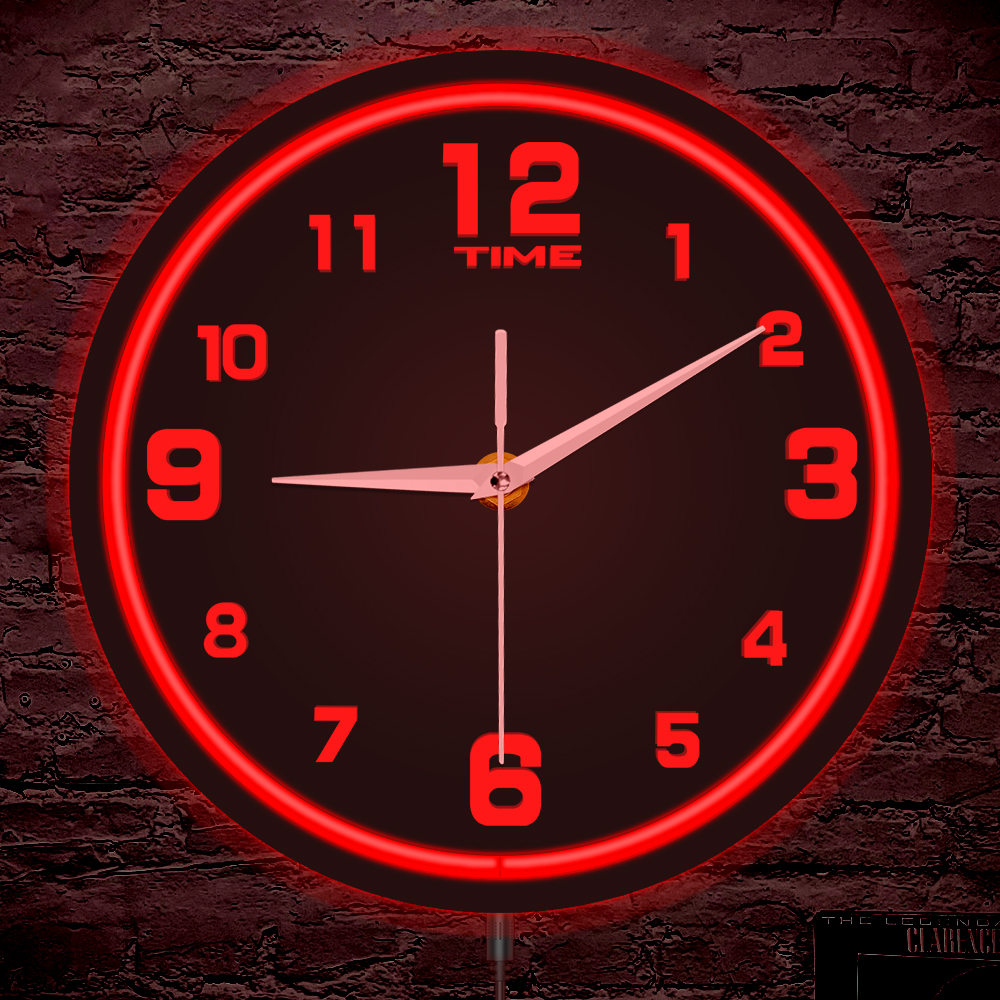 Arabic Numeral LED Neon Glowin – Lighting Home Decor Wall Clocks recenzja i cena