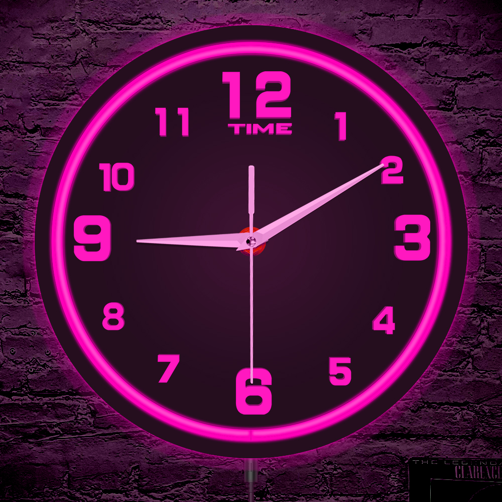 Arabic Numeral LED Neon Glowin – Lighting Home Decor Wall Clocks recenzja i cena