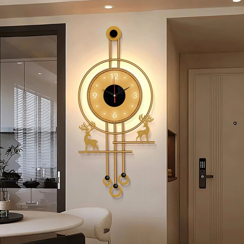 Modern TV Background Wall Mute – Lighting Home Decor Wall Clocks recenzja i cena