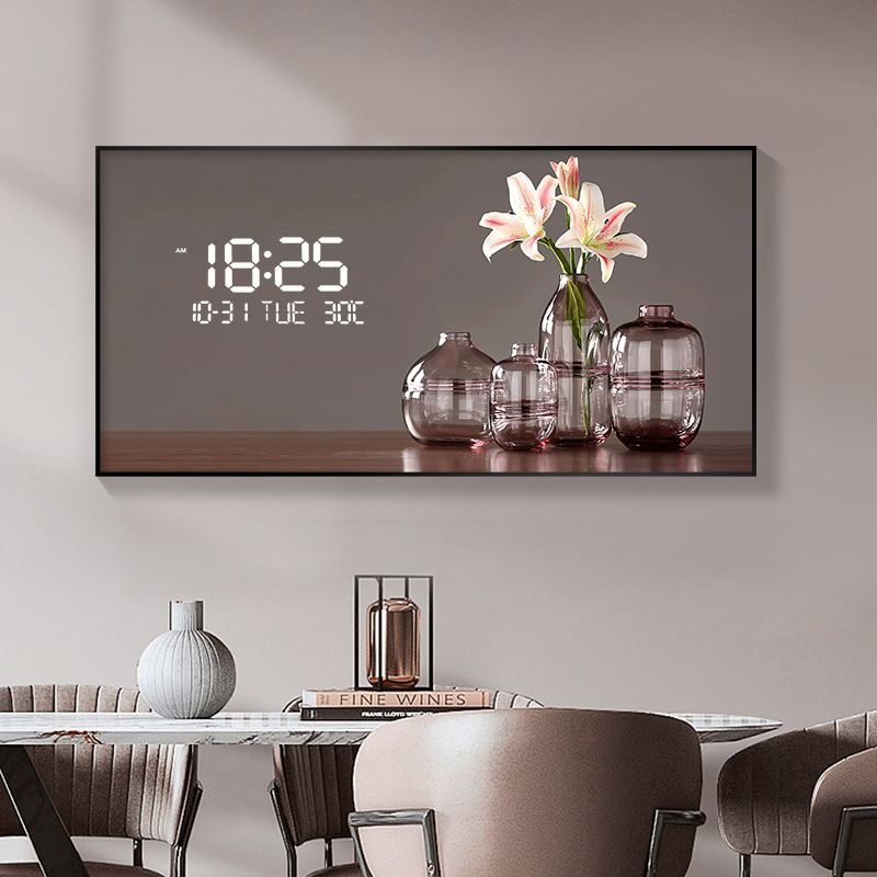 Large Size Flower Pattern Digi – Lighting Home Decor Wall Clocks recenzja i cena