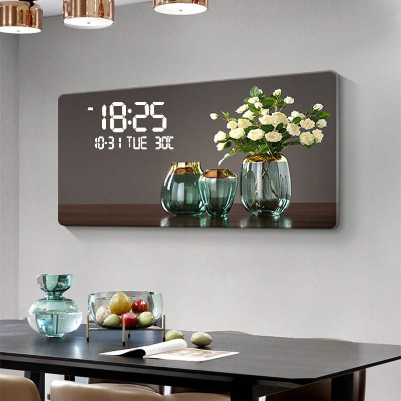 Large Size Flower Pattern Digi – Lighting Home Decor Wall Clocks recenzja i cena
