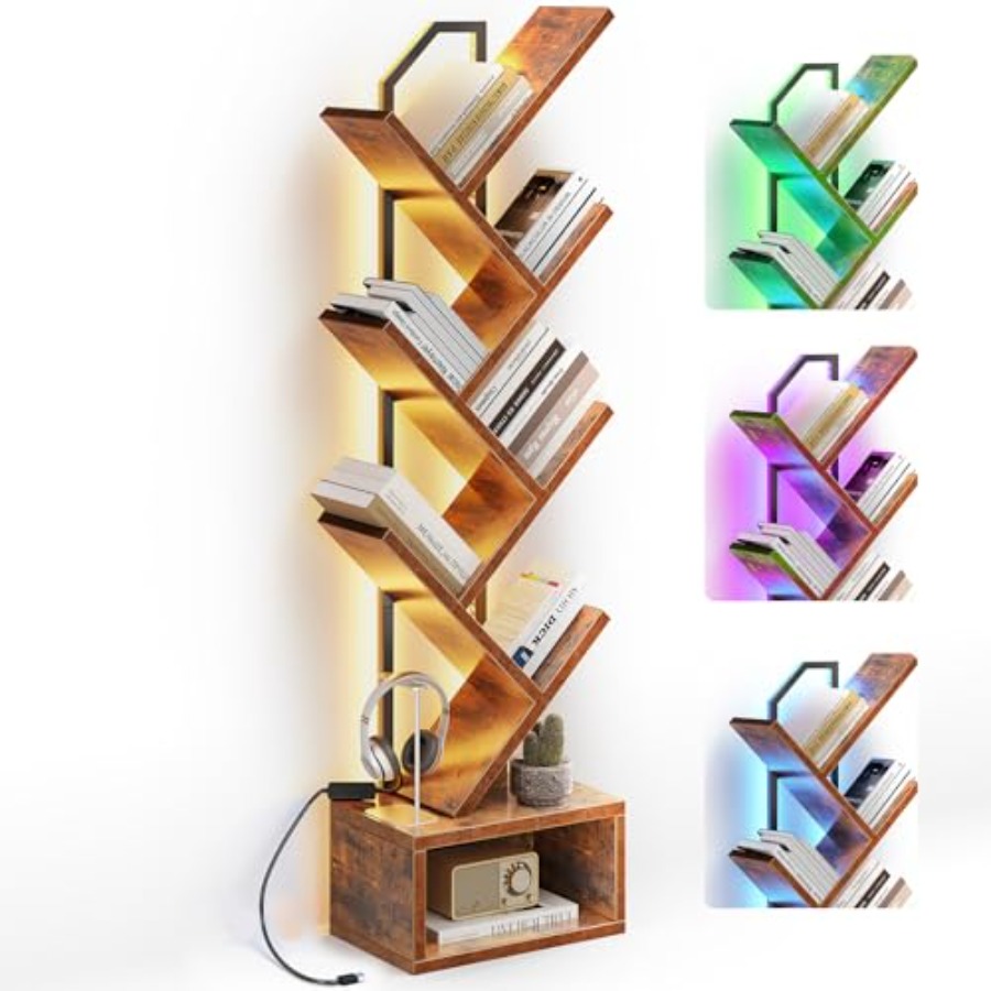 Tree Bookshelf with LED Lights – Home Decor Lighting Tree recenzja i cena