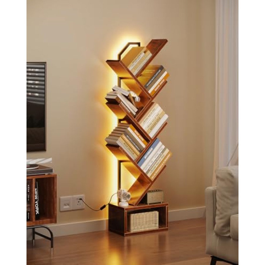 Tree Bookshelf with LED Lights – Home Decor Lighting Tree recenzja i cena