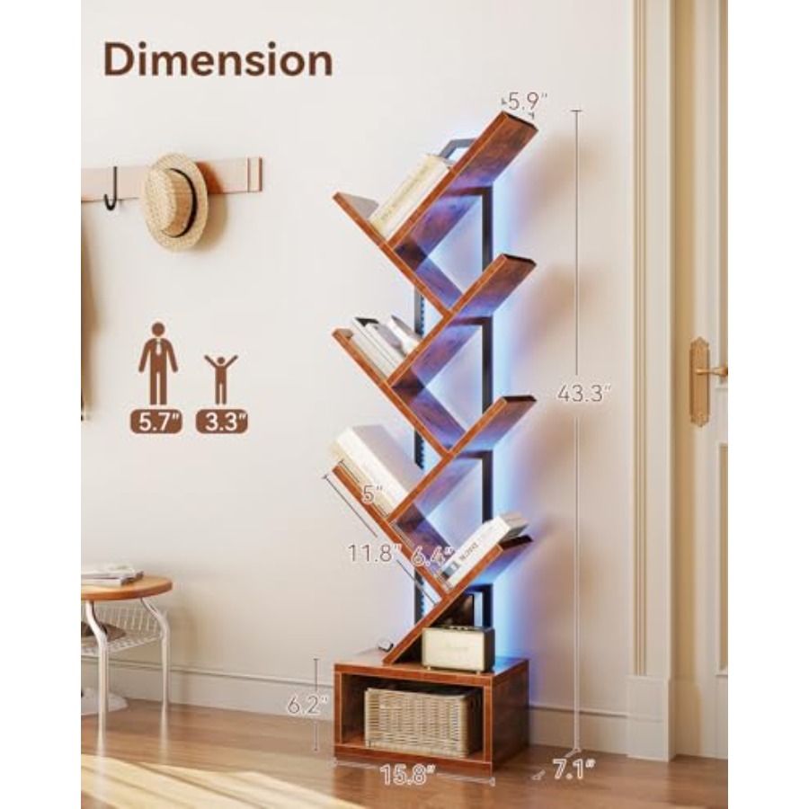 Tree Bookshelf with LED Lights – Home Decor Lighting Tree recenzja i cena