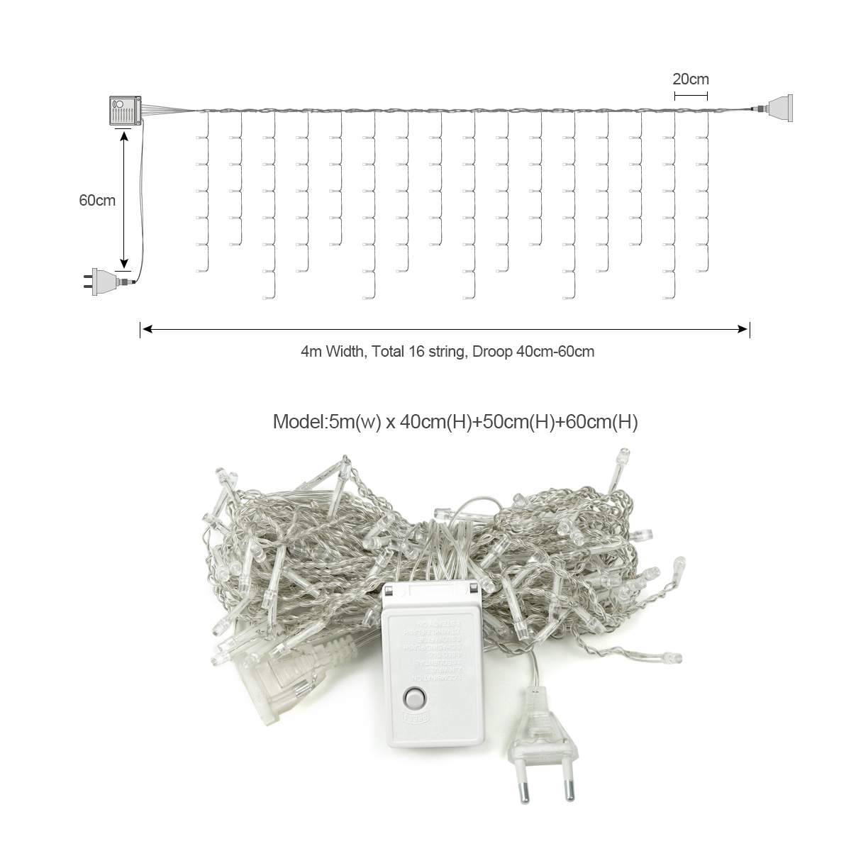5M Christmas Light Outdoor Dro – Fairy Light Curtain recenzja i cena