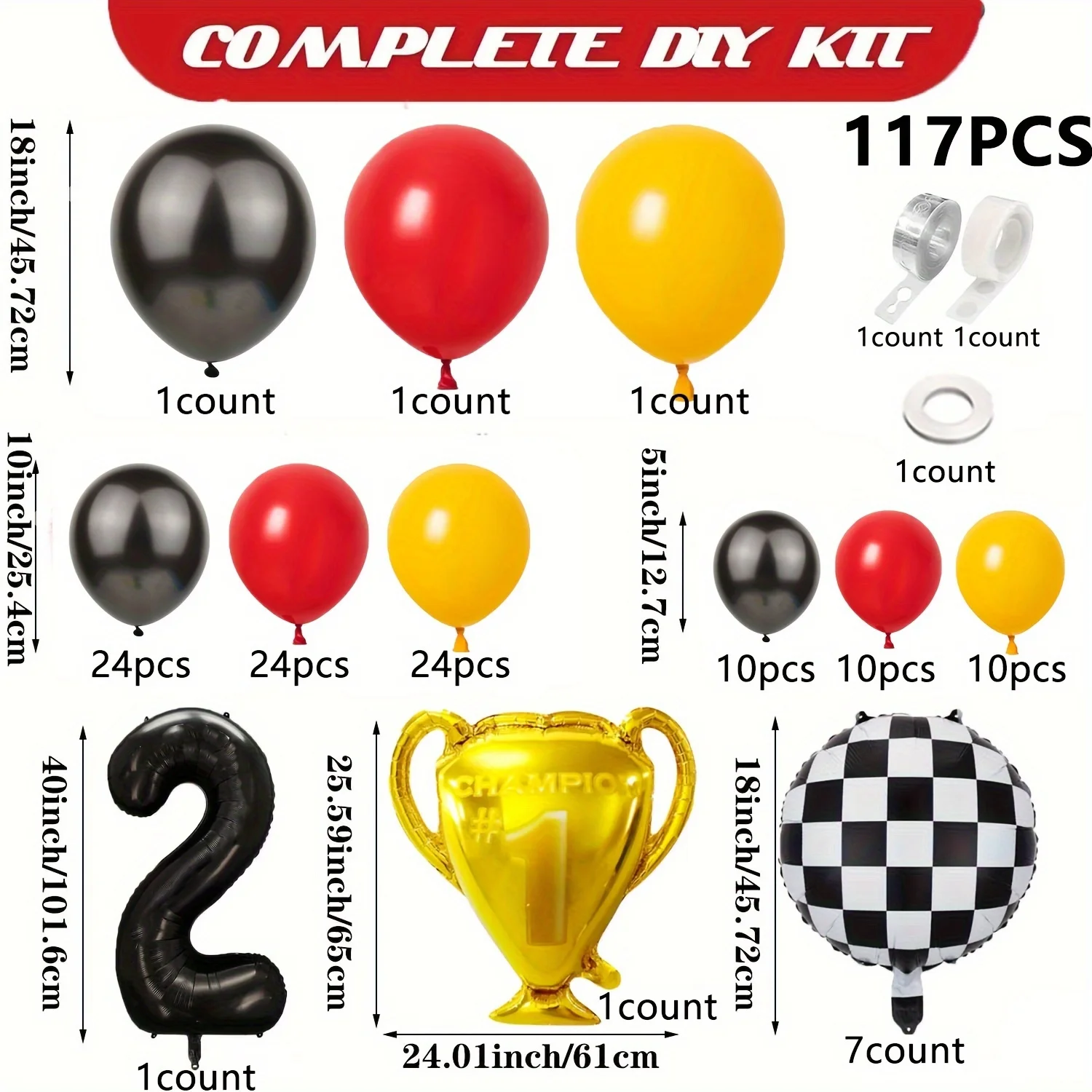 117pcs All-in-one Car Balloon  – Lighting Mcqueen Birthday Decor recenzja i cena