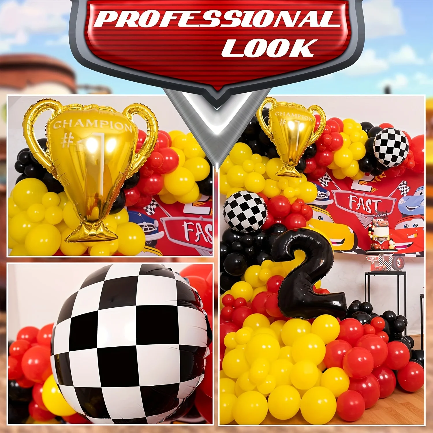 117pcs All-in-one Car Balloon  – Lighting Mcqueen Birthday Decor recenzja i cena