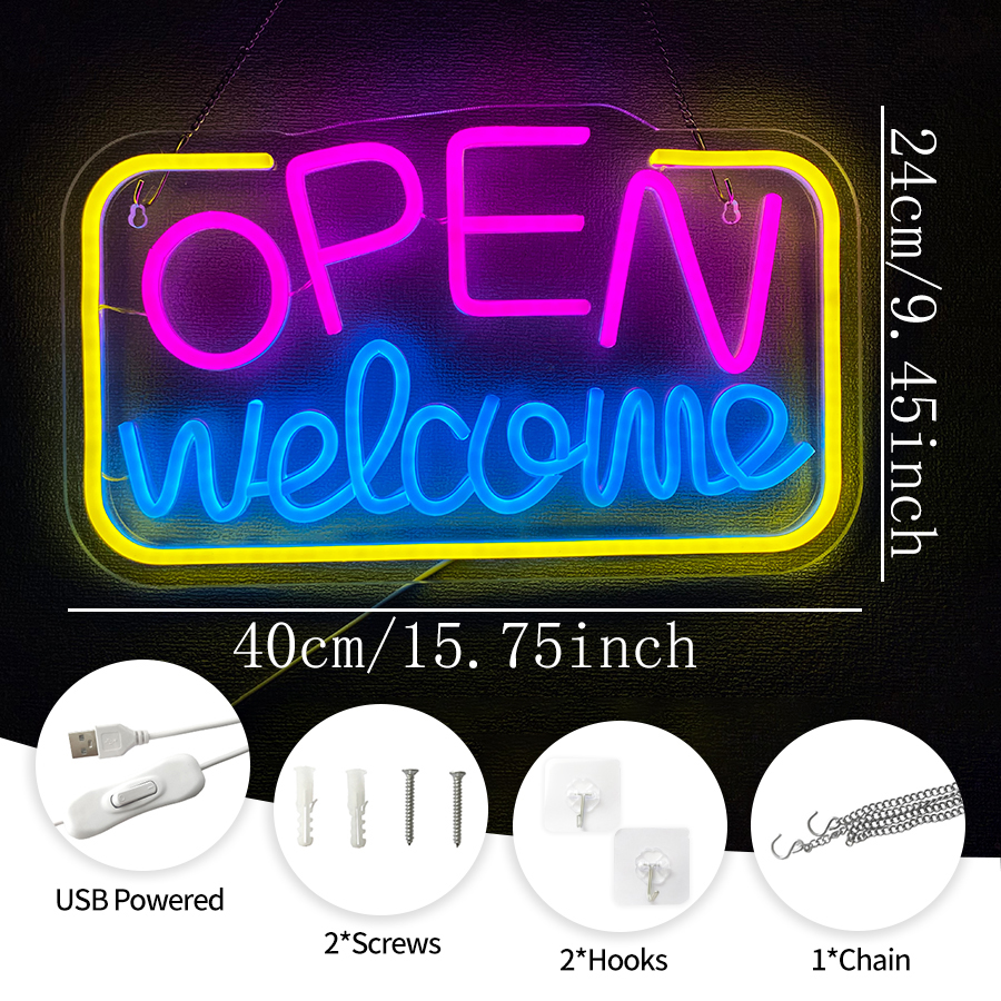 Open 24 Hours Neon Sign,LED Ne – Decor Lighting Opening Hours recenzja i cena