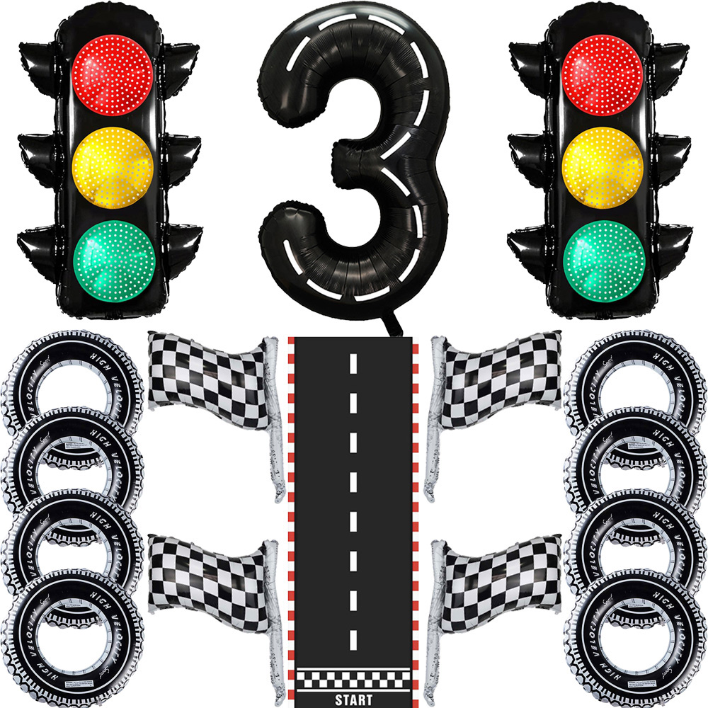Racing Birthday Balloon Decora – Lighting Mcqueen Birthday Decor recenzja i cena