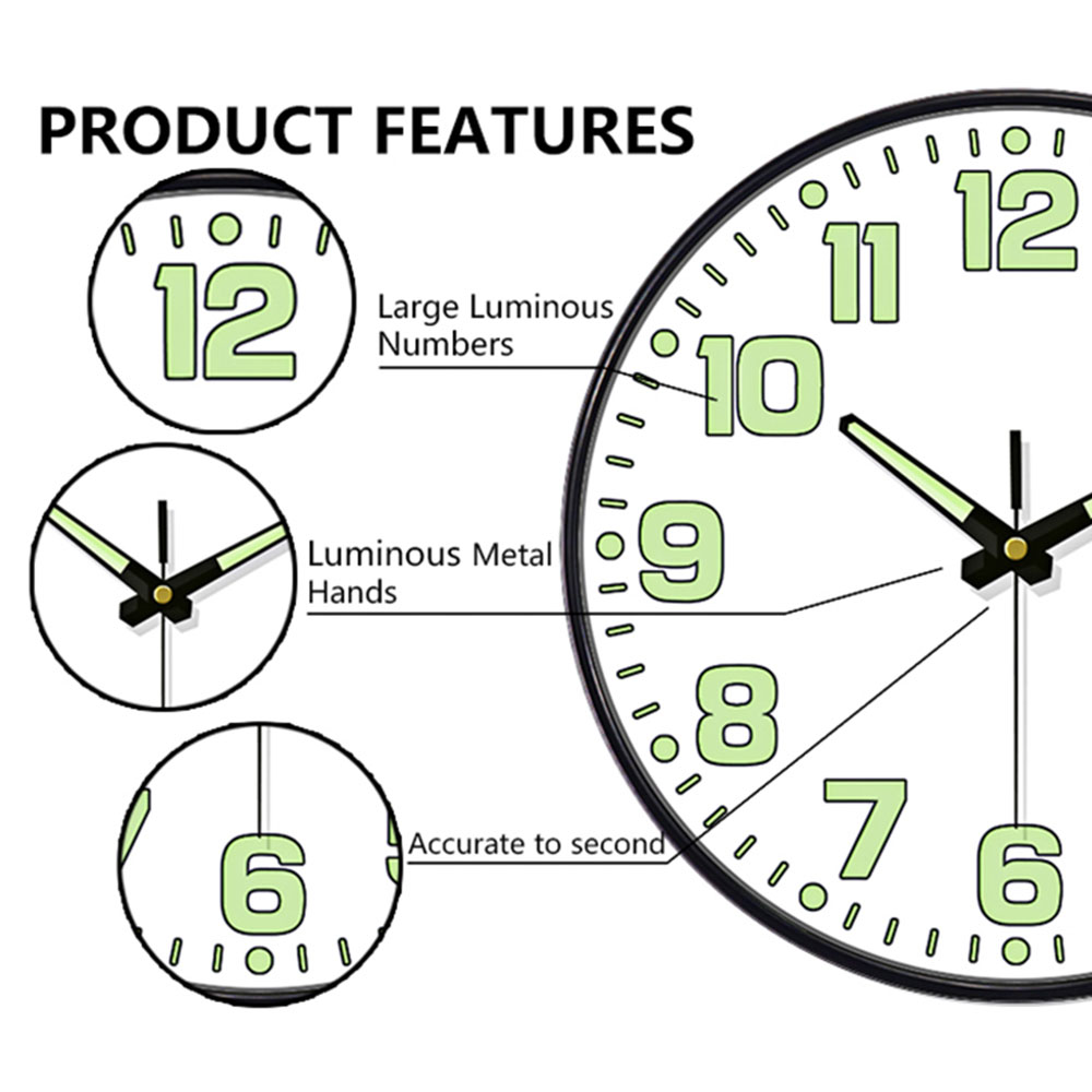 Luminous Wall Clock Light In D – Lighting Home Decor Wall Clocks recenzja i cena