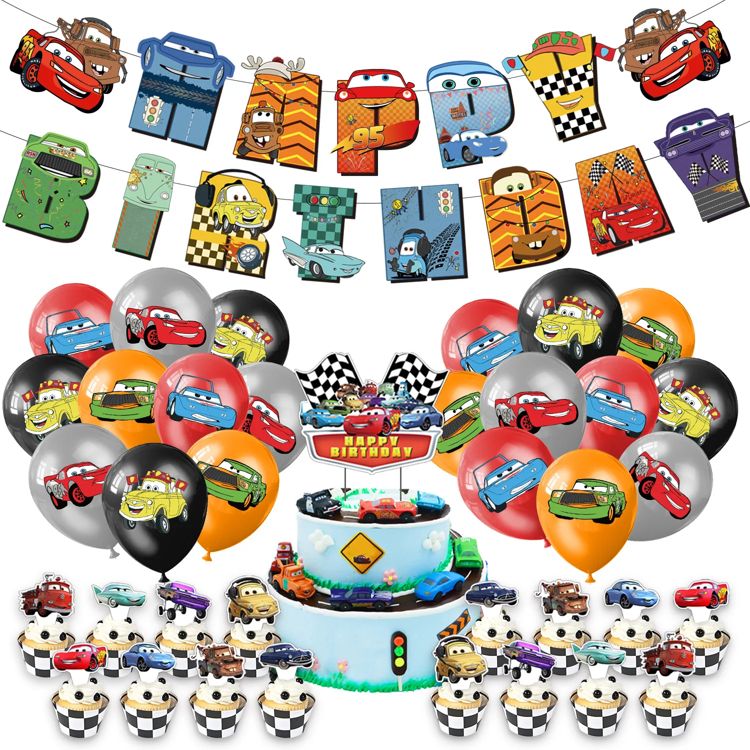 Cars Lightning McQueen Theme D – Lighting Mcqueen Birthday Decor recenzja i cena
