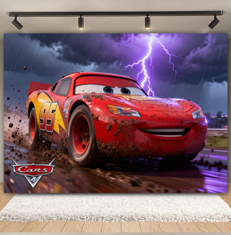Disney Pixar Cars Custom Backd – Lighting Mcqueen Birthday Decor recenzja i cena