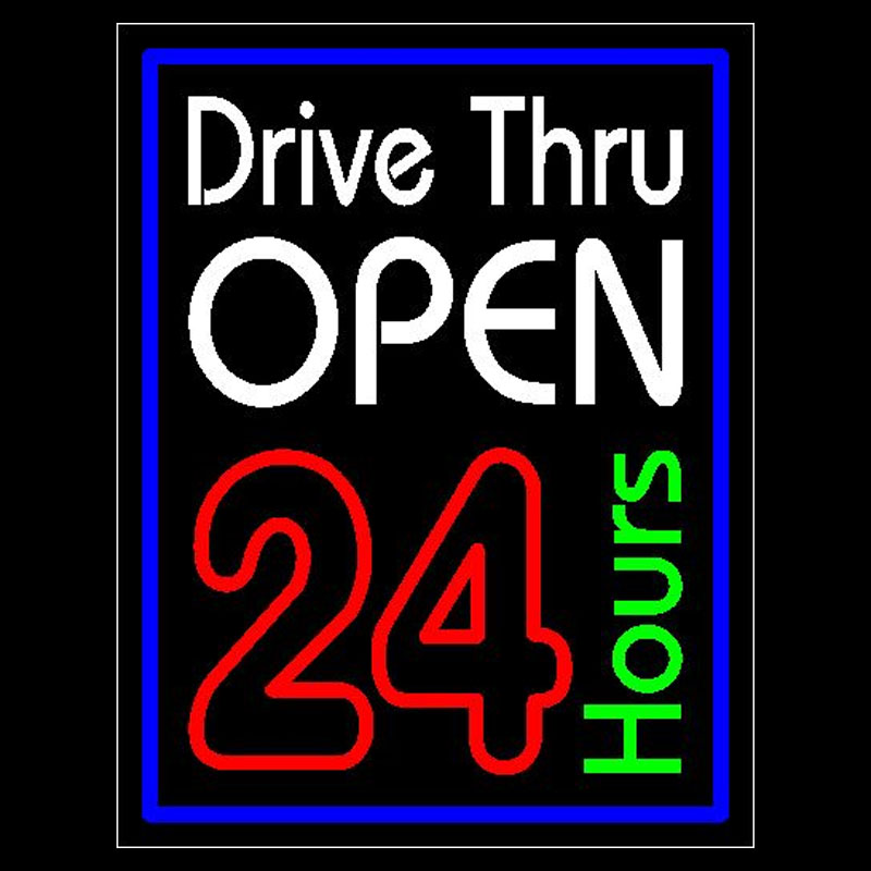 Neon Sign Drive Thru Open 24 H – Decor Lighting Opening Hours recenzja i cena