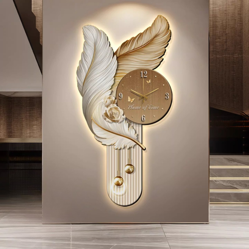Light Luxury Feather Entrance  – Lighting Home Decor Wall Clocks recenzja i cena