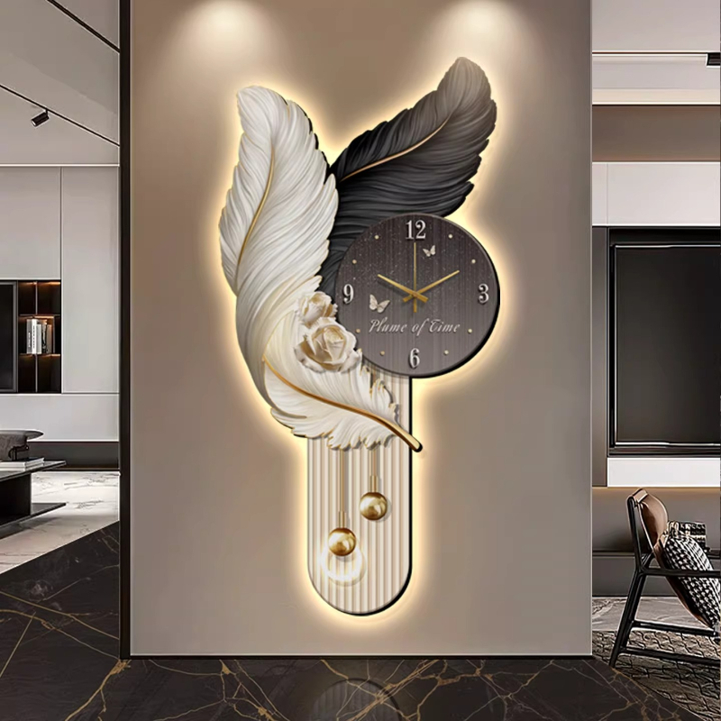 Light Luxury Feather Entrance  – Lighting Home Decor Wall Clocks recenzja i cena
