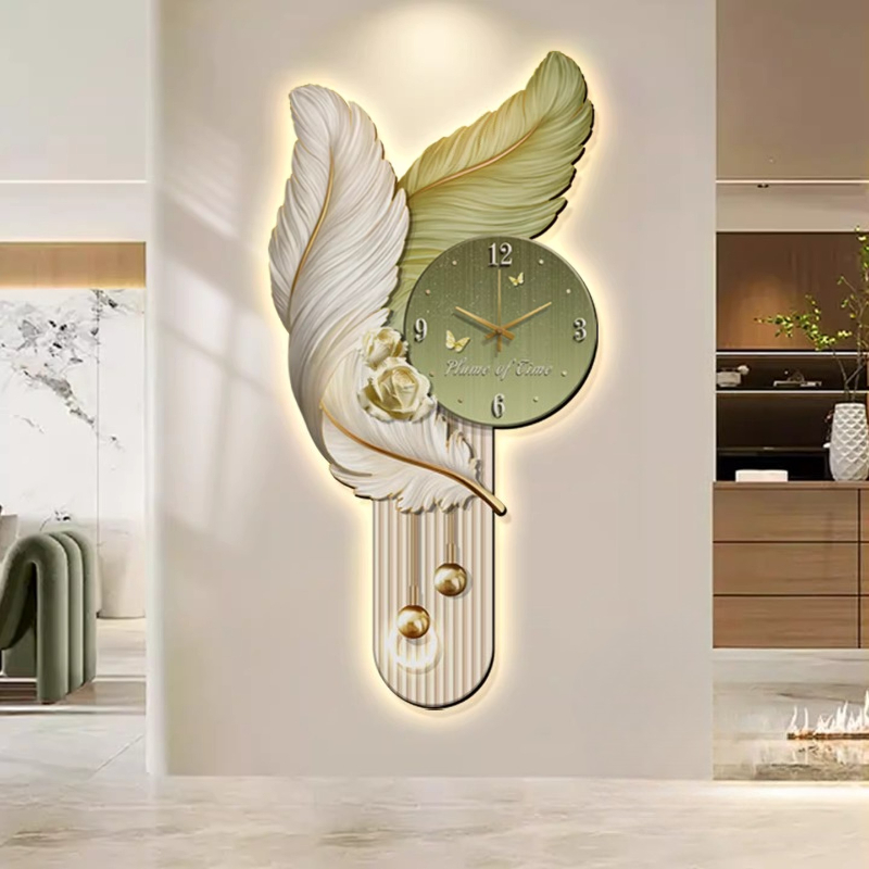 Light Luxury Feather Entrance  – Lighting Home Decor Wall Clocks recenzja i cena