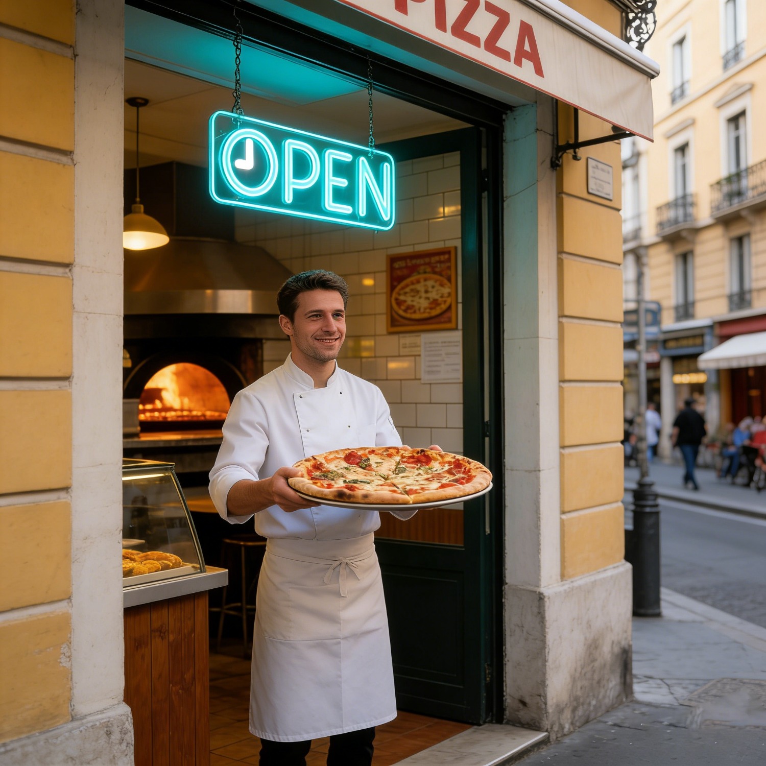 OPEN Neon Light Sign with Cloc – Decor Lighting Opening Hours recenzja i cena