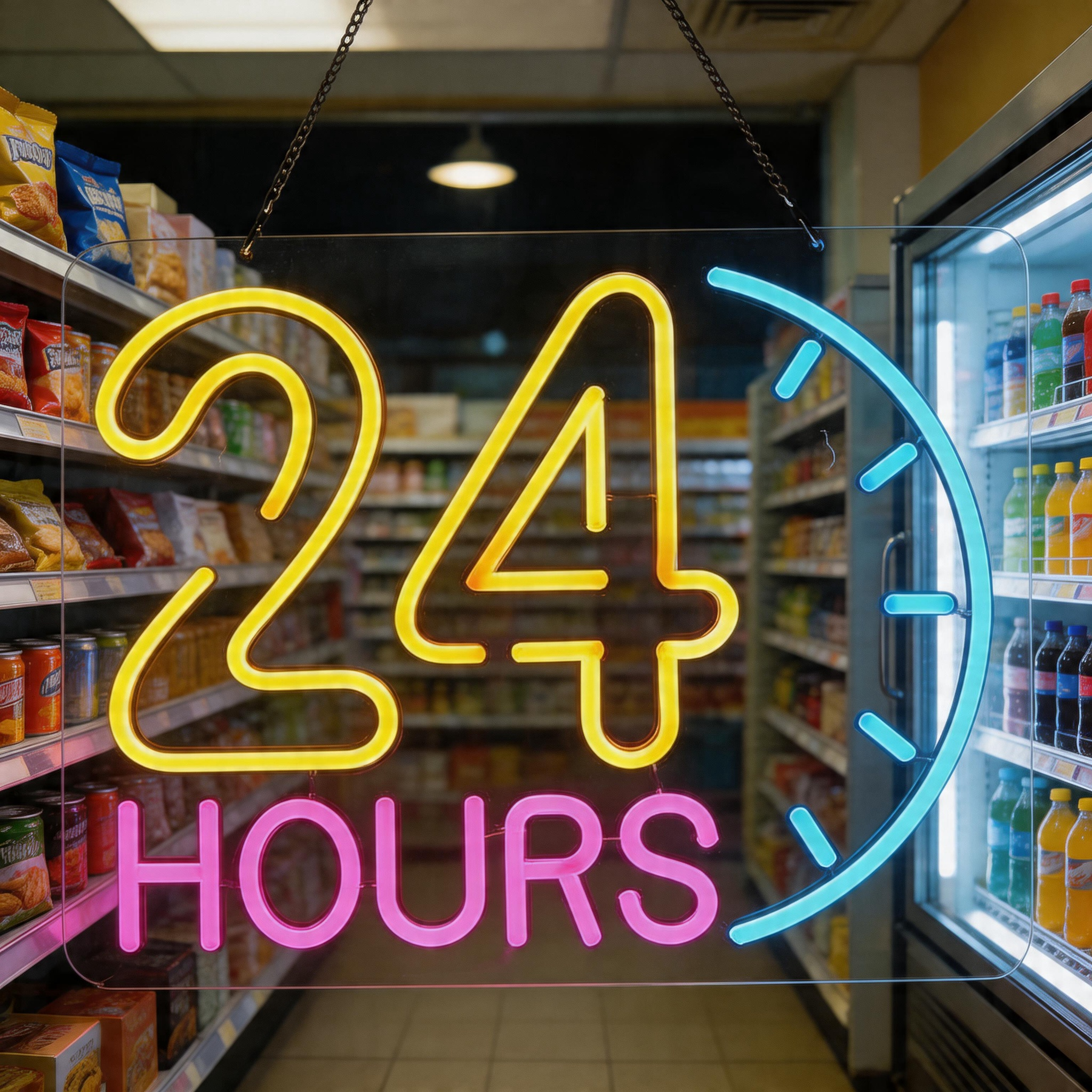 24-Hour LED Neon Signs, USB Po – Decor Lighting Opening Hours recenzja i cena