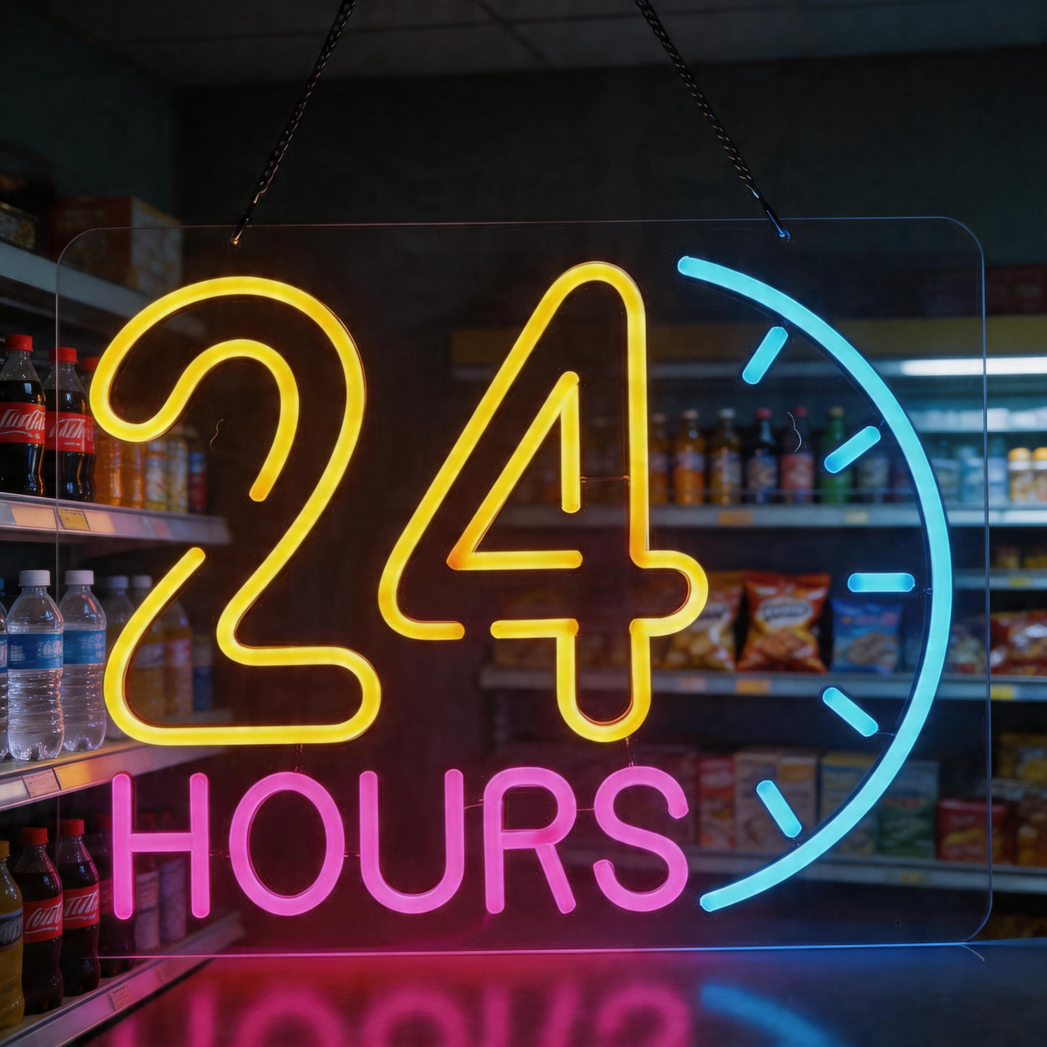 24-Hour LED Neon Signs, USB Po – Decor Lighting Opening Hours recenzja i cena