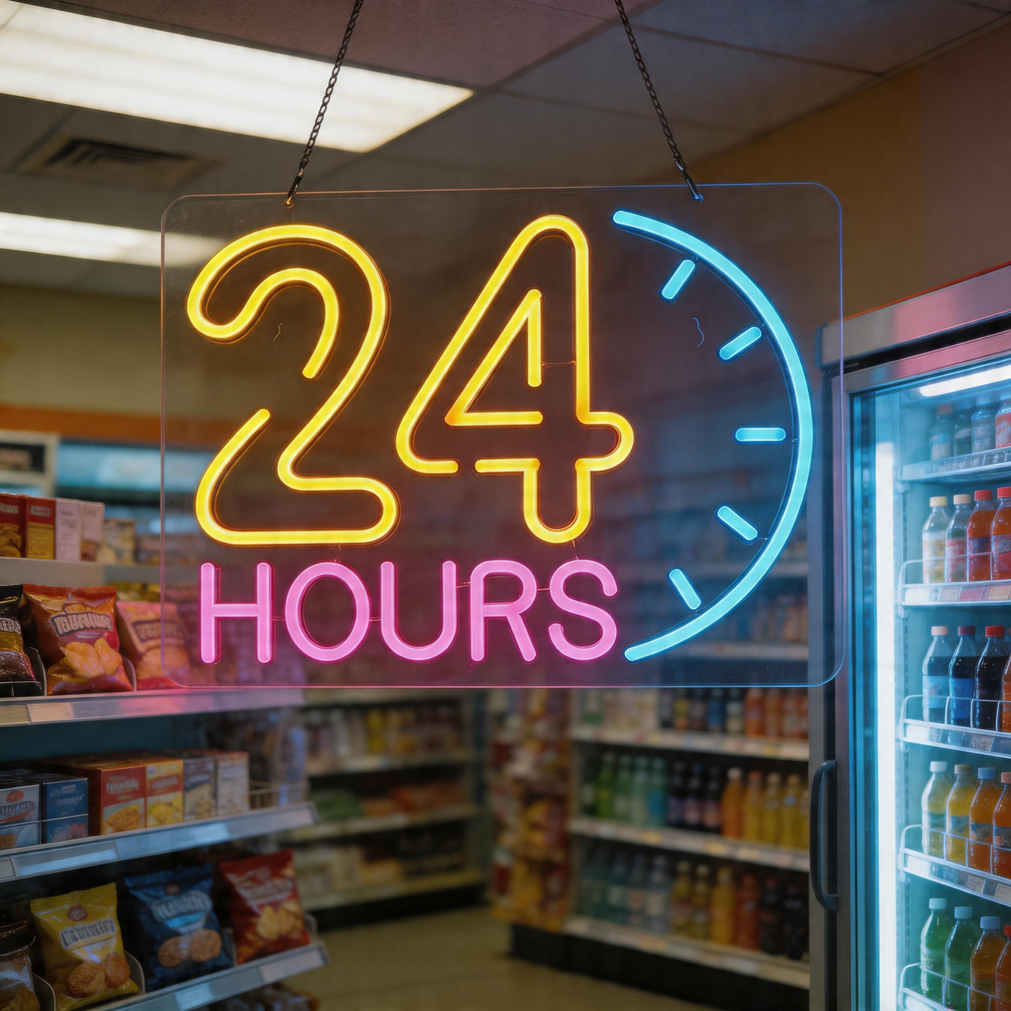 24-Hour LED Neon Signs, USB Po – Decor Lighting Opening Hours recenzja i cena