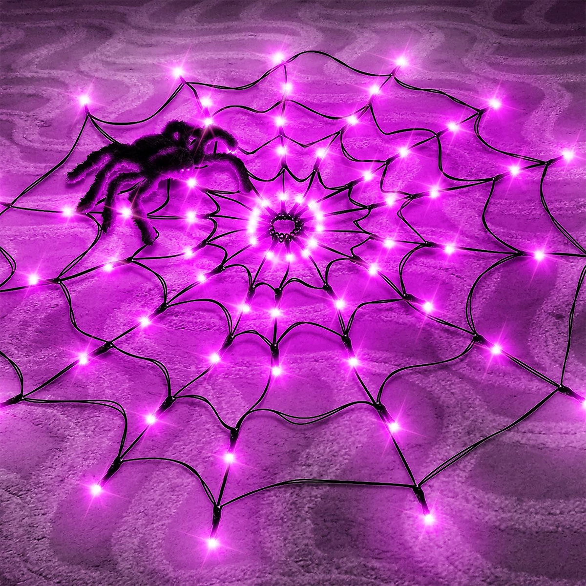Halloween Purple Spider Web St – Home Decor Lighting Tricks recenzja i cena