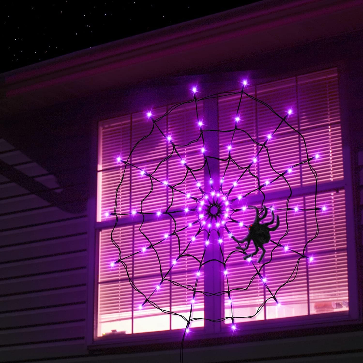 Halloween Purple Spider Web St – Home Decor Lighting Tricks recenzja i cena