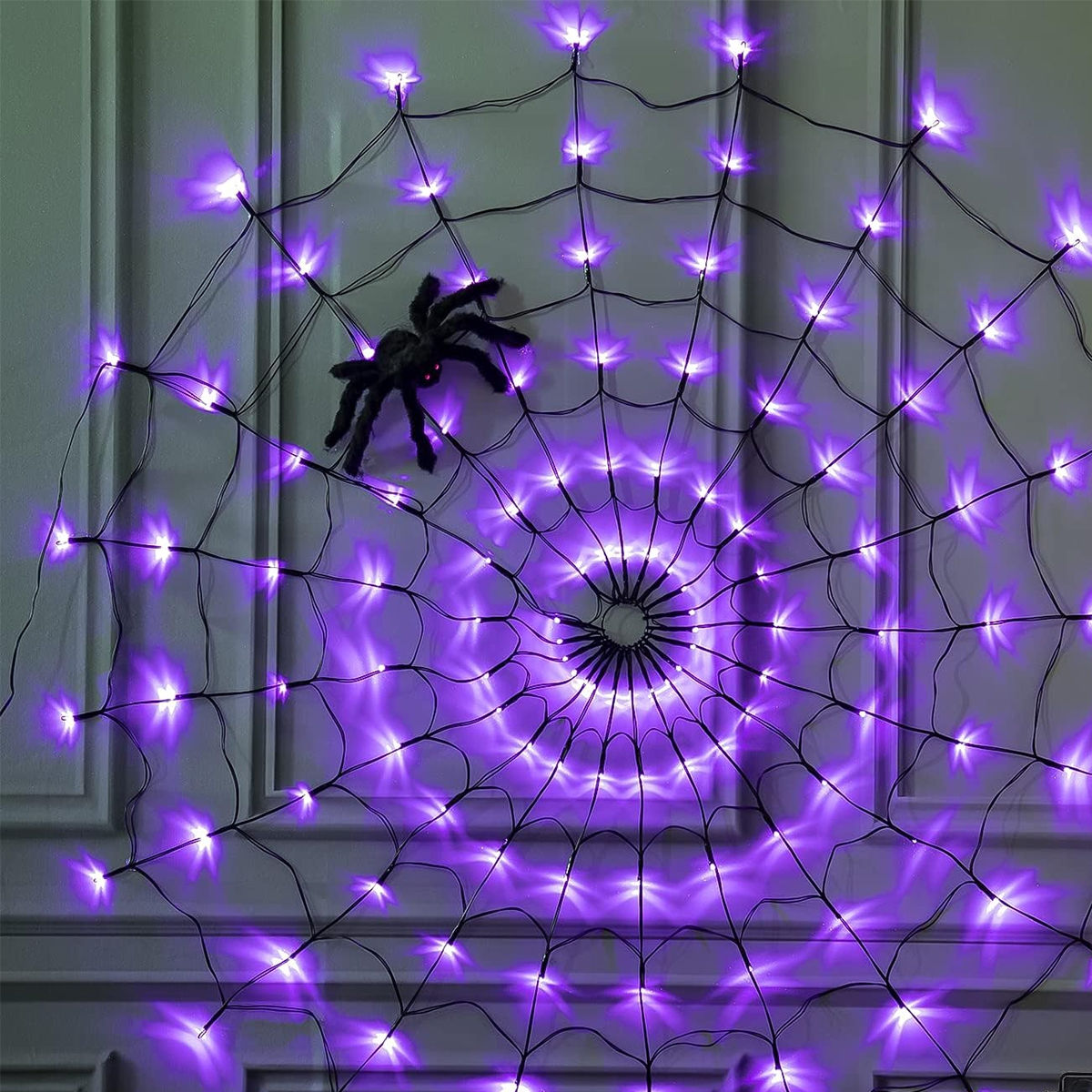 Halloween Purple Spider Web St – Home Decor Lighting Tricks recenzja i cena