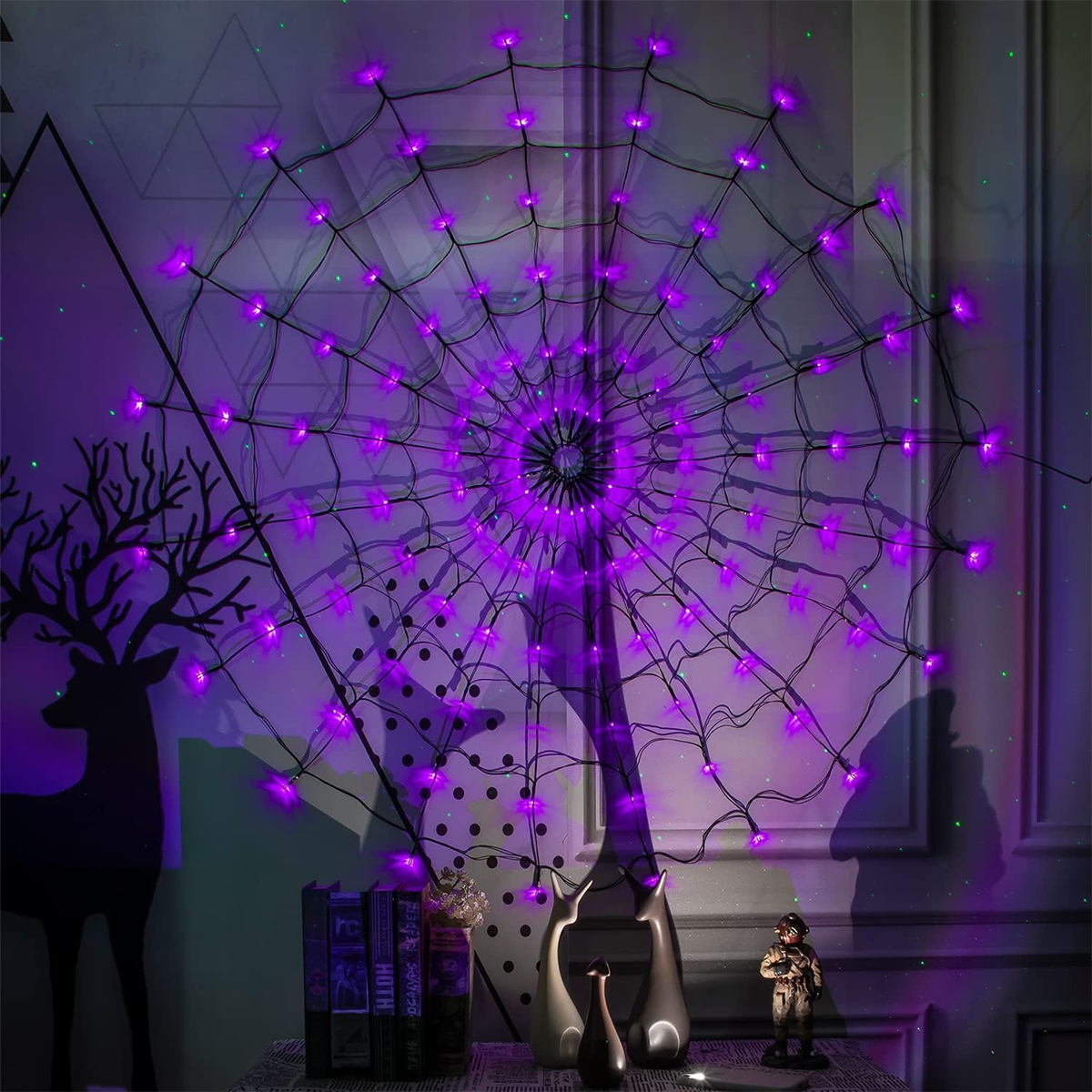 Halloween Purple Spider Web St – Home Decor Lighting Tricks recenzja i cena